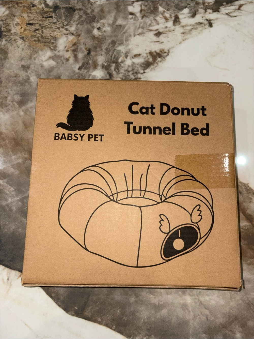Cat Donut Tunnel Bed - Brown